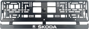 Set 2 bucati, suport numar inmatriculare Carbon, Skoda I