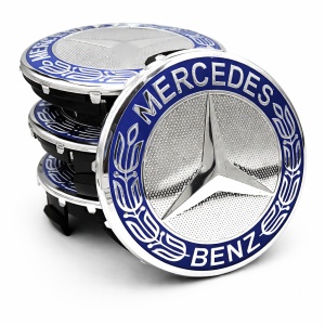 Set 4 Capace Jante Aliaj Mercedes-Benz 75mm Albastre