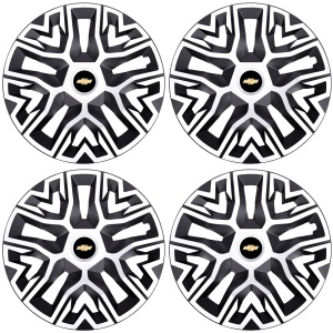 Set 4 Capace Roti 14 `` Best Alb-Negru, Compatibile Cu Chevrolet - Img 2