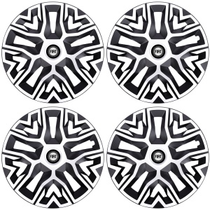 Set 4 Capace Roti 14 `` Best Alb-Negru, Compatibile Cu Fiat - Img 2