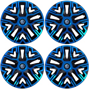 Set 4 Capace Roti 14 `` Best Albastru-Negru, Compatibile Cu Volkswagen - Img 2