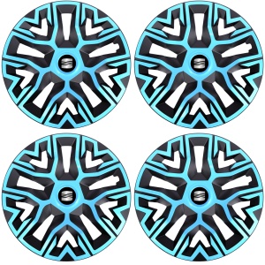 Set 4 Capace Roti 14 `` Best Azur-Negru, Compatibile Cu Seat - Img 2