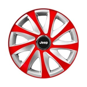 Set 4 capace roti 14 inchi R14 Drift Rosu-Gri, Compatibil cu Jeep - Img 3