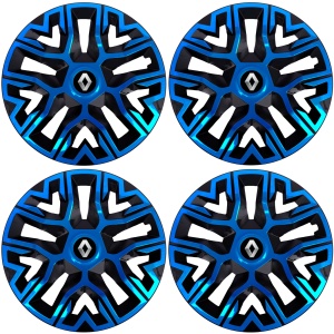 Set 4 Capace Roti 15 `` Best Albastru-Negru, Compatibile Cu Renault - Img 2