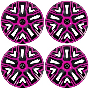 Set 4 Capace Roti 15 `` Best Roz-Negru, Compatibile Cu Mazda - Img 2