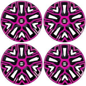 Set 4 Capace Roti 15 `` Best Roz-Negru, Compatibile Cu Seat - Img 2