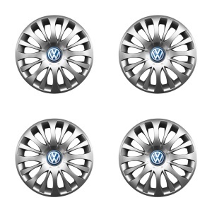 Set 4 Capace Roti 15 inchi (R15) Compatibile Cu Volkswagen model - 329, Sigla Albastra - Img 2