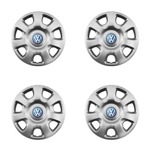 Set 4 capace roti 15 inchi (R15) Compatibile Cu Volkswagen model - 336, Sigla Albastra - Img 2