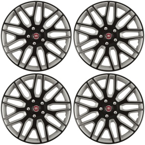 Set 4 Capace Roti 15 inchi (R15) Dakar Negru-Gri, Compatibile Cu Fiat - Img 2
