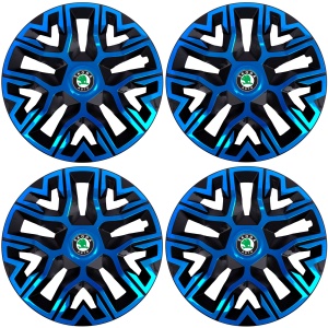 Set 4 Capace Roti 16 `` Best Albastru-Negru, Compatibile Cu Skoda - Img 2