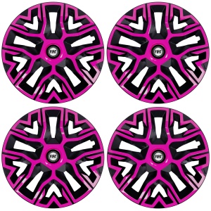 Set 4 Capace Roti 16 `` Best Roz-Negru, Compatibile Cu Fiat - Img 2
