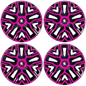 Set 4 Capace Roti 16 `` Best Roz-Negru, Compatibile Cu Skoda Nou - Img 2