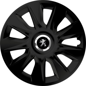 Set 4 Capace Roti 16 inchi (R16) Stratos Negru, Compatibile Cu Peugeot
