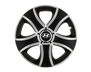 Set 4 capace roti Bis Gri-Negru R15 pentru gama auto Hyundai - Img 1