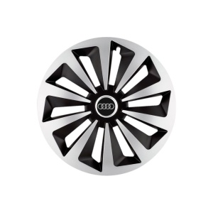 Set 4 capace roti Fox Gri-Negru R15 Compatibil Cu Audi - Img 3