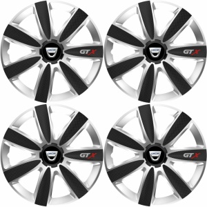 Set 4 Capace Roti GTX Carbon Gri-Negru R14, Pentru Dacia - Img 2