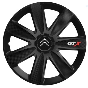 Set 4 capace Roti Gtx Carbon Negru R15, Pentru Citroen - Img 3