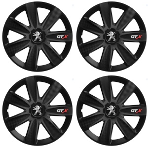 Set 4 Capace Roti GTX Carbon Negru R15, Pentru Peugeot - Img 2