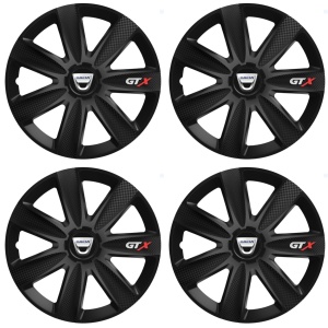 Set 4 Capace Roti GTX Negru Carbon Dacia, R15 - Img 2