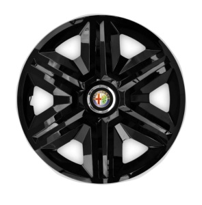 Set 4 capace roti Hubcaps fast black R15 Compatibil Cu Alfa Romeo