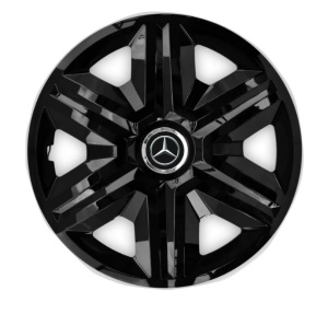 Set 4 capace roti hubcaps fast black R15 Compatibil Cu Mercedes-Benz
