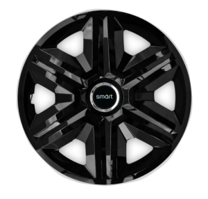 Set 4 capace roti hubcaps fast black R15 Compatibil Cu Smart