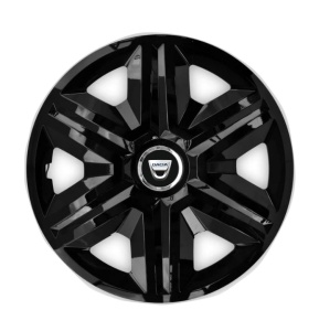 Set 4 capace roti Hubcaps fast black R16 pentru gama auto Dacia - Img 1