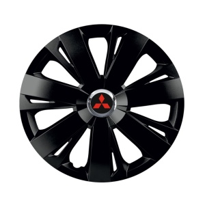 Set 4 capace roti Negre Cu Inel Cromat Energy R15 pentru gama auto Mitsubishi - Img 1