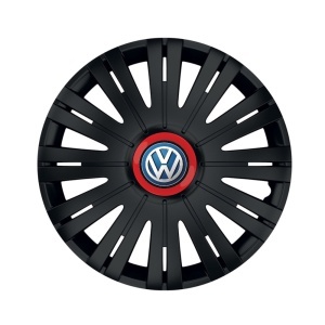 Set 4 capace roti Negre Cu Inel Rosu Active R14 Compatibil Cu Volkswagen - Img 3