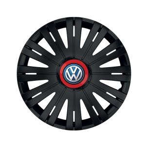 Set 4 capace roti Negre Cu Inel Rosu Active R15 Compatibil Cu Volkswagen