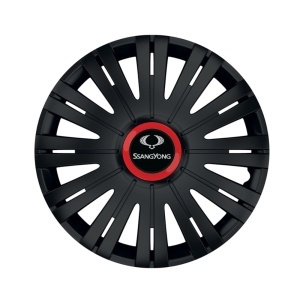 Set 4 capace roti Negre Cu Inel Rosu Active R16 Compatibil Cu SsangYoung - Img 3