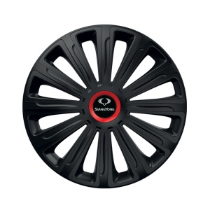 Set 4 capace roti Negre Cu Inel Rosu Trend R14 pentru gama auto SsangYoung - Img 1