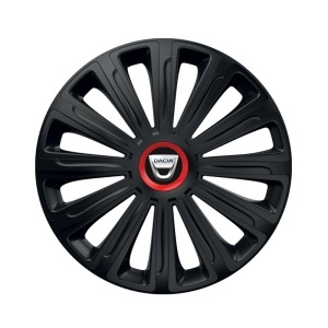 Set 4 capace roti Negre Cu Inel Rosu Trend R16 Compatibil Cu Dacia - Img 3