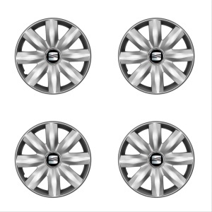 Set 4 capace roti potrivite jantelor de 14 inchi (R14) compatibile Seat, Model - 221 - Img 2