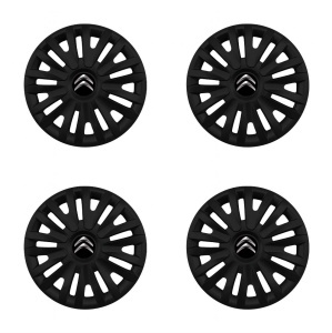 Set 4 capace roti potrivite jantelor de 15 inch (R15) compatibile CITROEN, Model - 313 Black - Img 2