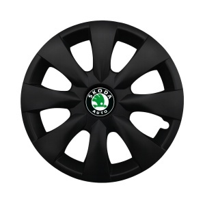 Set 4 capace roti potrivite jantelor de 15 inchi (R15) compatibile SKODA, Model - 316 Black Edition
