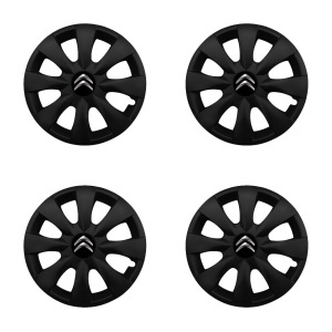 Set 4 capace roti potrivite jantelor de 15 inchi (R15) compatibile CITROEN, Model - 316 Black Edition - Img 2