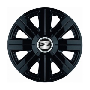 Set 4 Capace Roti, potrivite jantelor de R14, pentru Seat, model Cosmos Negru - Img 3