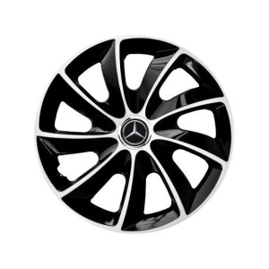 Set 4 Capace Roti potrivite jantelor de R15 inch, pentru Mercedes, model Stig Extra Black & White - Img 2