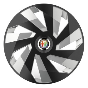 Set 4 Capace Roti, potrivite jantelor de R16, pentru Alfa Romeo, model vector black and silver