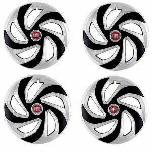 Set 4 capace roti Rex Gri-Negru R15 Compatibil Cu Fiat - Img 2