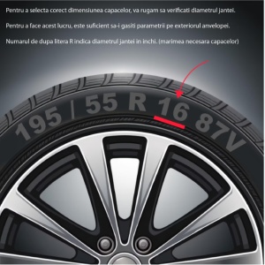 Set 4 capace roti Roco Gri-Negru R14 Compatibil Cu Mercedes - Img 5