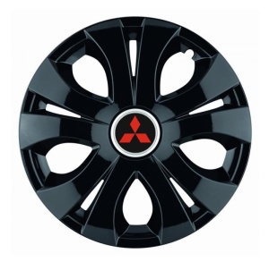 Set 4 Capace Roti Top Negru R15, Compatibil Cu Mitsubishi