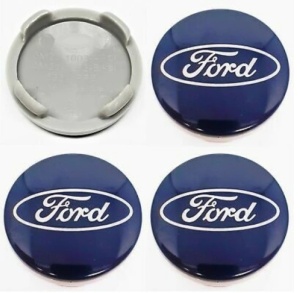 Set 4 capacele roti 54mm albastre, Ford Focus/Mondeo/Kuga, pentru jante aliaj