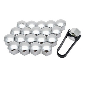 Set capacele ornament prezoane. 20+1 cadou. 17 mm. culoare Cromat - Img 2