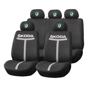 Set Huse Scaune Universale HLX1 Compatibile cu Skoda – Negru/Gri