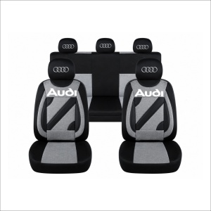 Set Huse Scaune Universale Nero Gri Personalizate cu Audi
