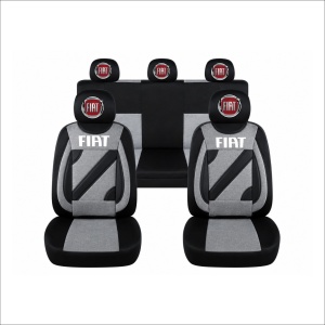 Set Huse Scaune Universale Nero Gri Personalizate cu Fiat