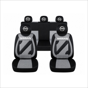 Set Huse Scaune Universale Nero Gri Personalizate cu Nissan