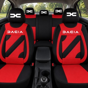 Set Huse Scaune Universale Nero Rosu Personalizate cu Dacia Nou - Img 2